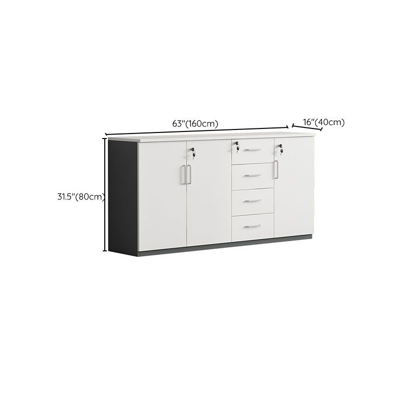 Nordic File Cabinet Contrast Panel Storage Shelves Metal Locking Drawers File Cabinet