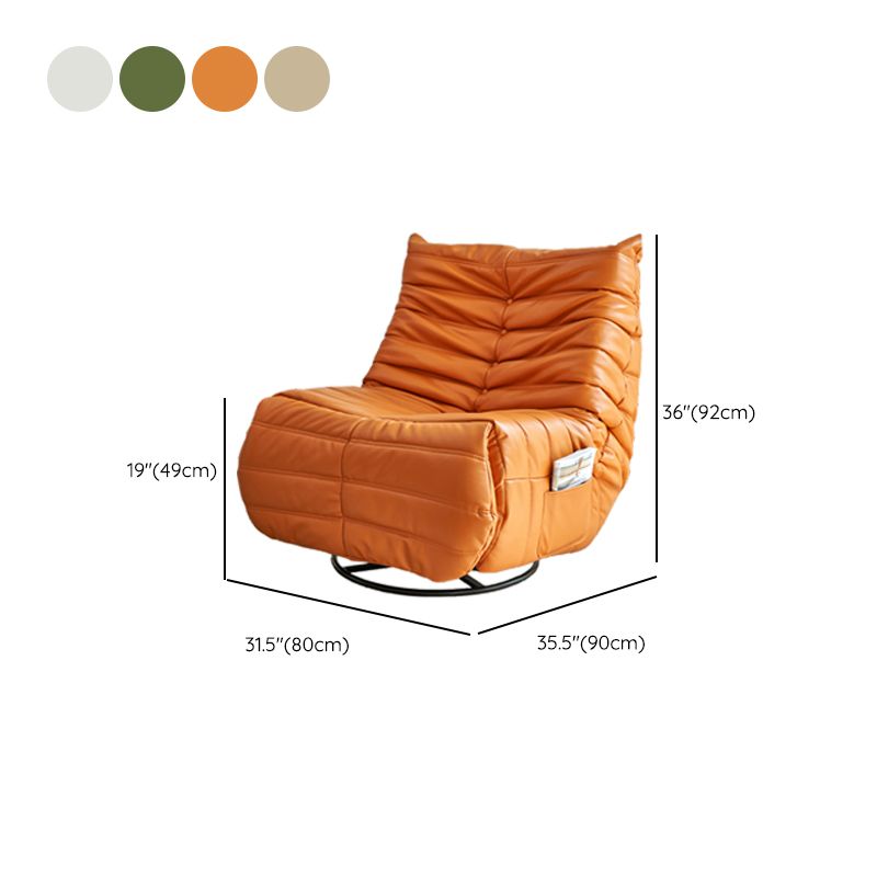 Modern Swivel Reclining Chair Tufted Faux Leather Manual Recliners