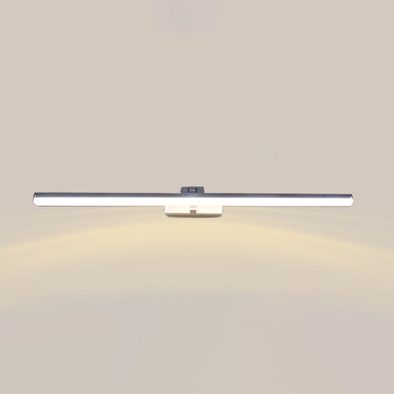 Modern Style Linear Wall Lamps Metal 1-Light Vanity Lighting in Silver