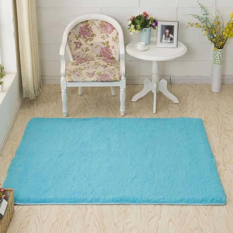 Simplicity Solid Rectangle Area Rug Comfort Modern Shag Indoor Rug Polyester Friendly Washable Area Carpet for Living Room