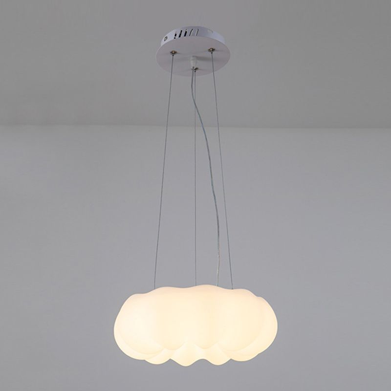 White Hanging Lamp Minimalist Style Plastic Chandelier Pendant Light Fixture