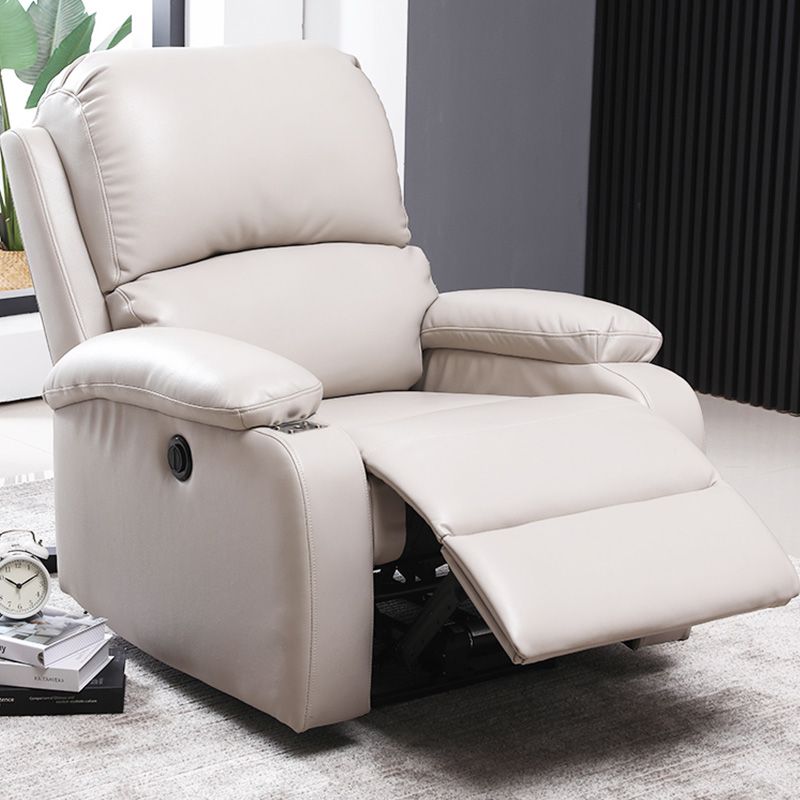 Contemporary Standard Recliner Solid Color Faux Leather Recliner Chair