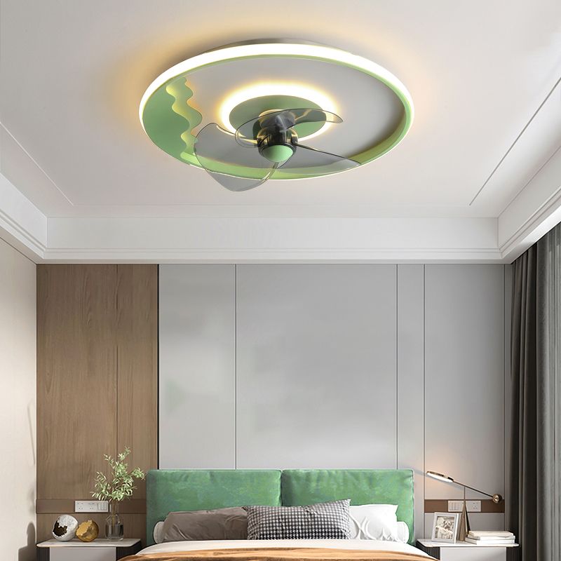 Ventilateur de plafond géométrique en métal Lumières de style moderne 2 lumières LAMPE MONT