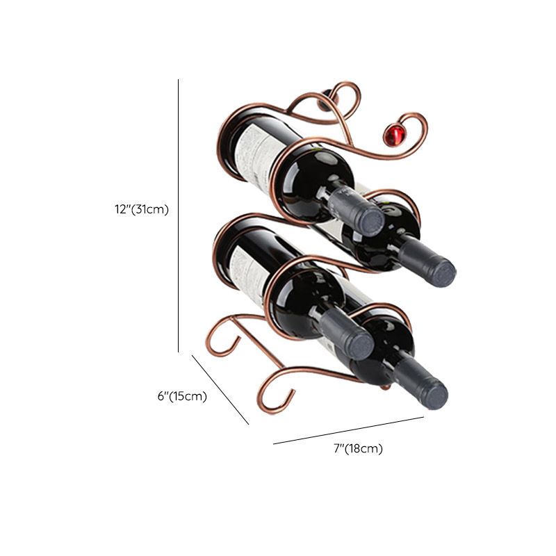 Glam Style Wine Rack Metal Countertop Wine Bottle Rack for Living Room