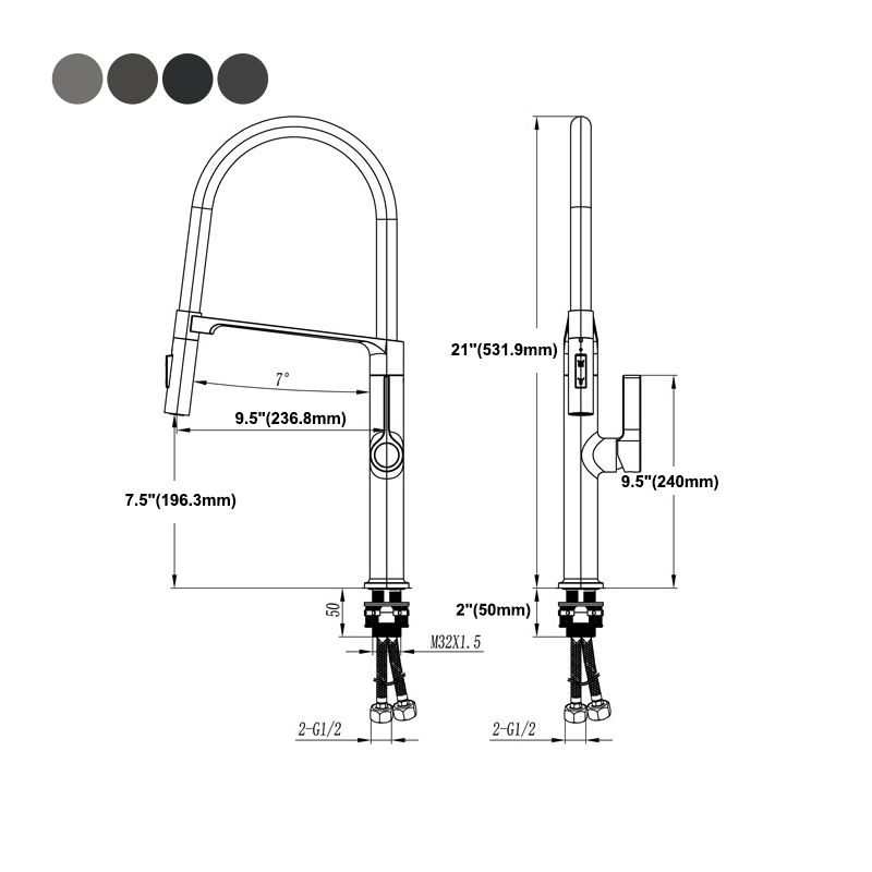 Modern Kitchen Faucet Copper Single Handle High Arc Kitchen Faucet