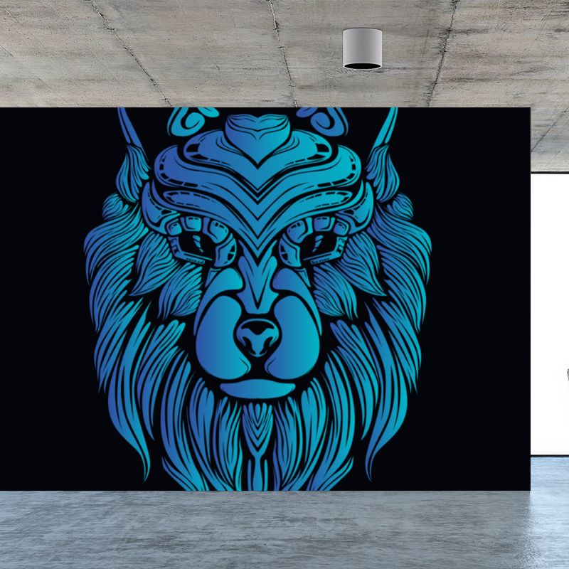 Illustration Animal Head Wall Mural Large Wall Decor for Teens Room, Made to Measure