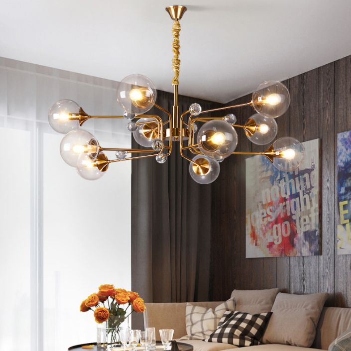 Orb Chandelier Pendant Light Nordic-Style Glass Chandelier Light Fixture for Living Room