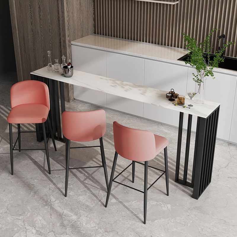 Contemporary Rectangle Bar Table Sintered Stone Dining Table for Kitchen