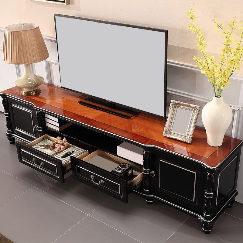 Scandinavian TV Media Stand Wooden Stand Console with Drawers