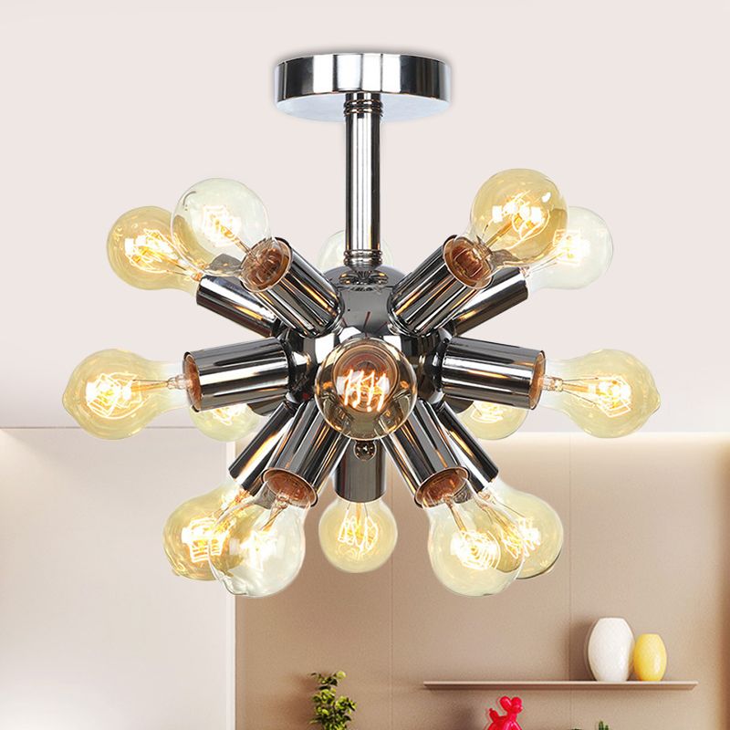 Chroom/Goud Sputnik Semi Flush Mount Vintage Ijzer 6/9/12 Lampjes Restaurant Flush Plafond Lamp Fixture