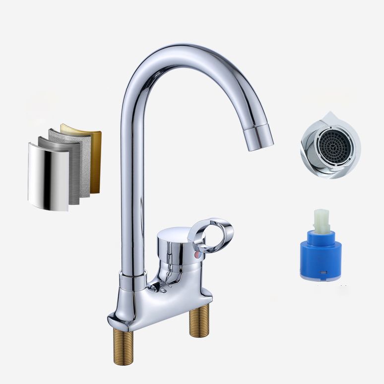 Modern 1-Handle Faucet with Water Dispenser Gooseneck Standard Kitchen Faucet