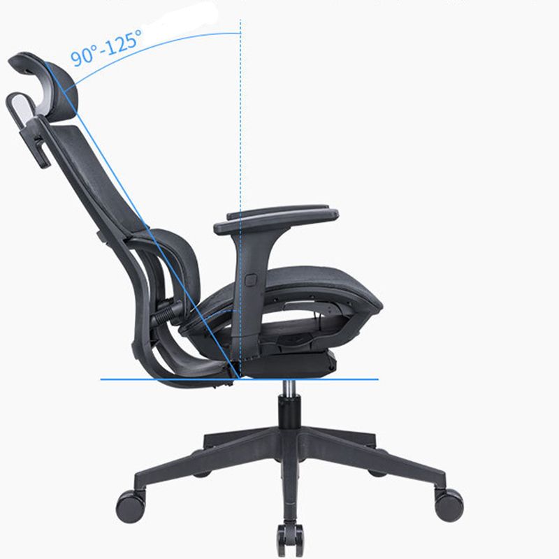 Modern Tilt Mechanism Swivel Chair Ergonomic Gray Mesh Desk Chair