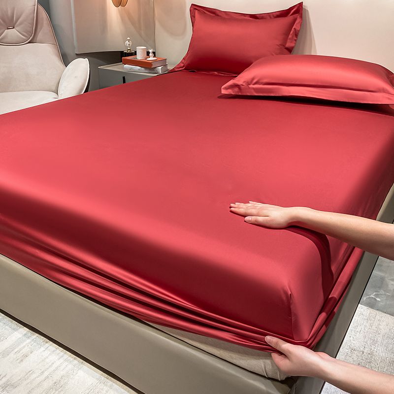 Sateen Weave Fitted Sheet Whole Colored Breathable Dust Mite Resistant Sheet