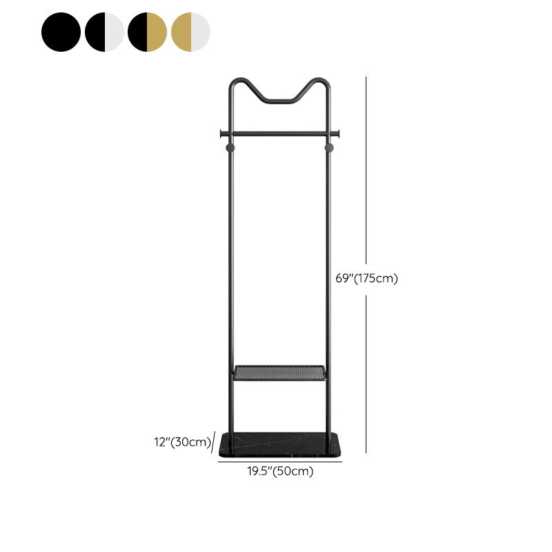 Modern Style Metallic Coat Rack Solid Color Hooks Design Free Standing Coat Rack