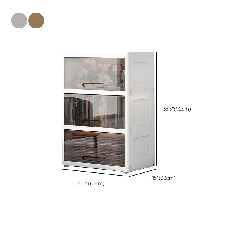 Contemporary Wardrobe Armoire with Door Plastic Youth Armoire