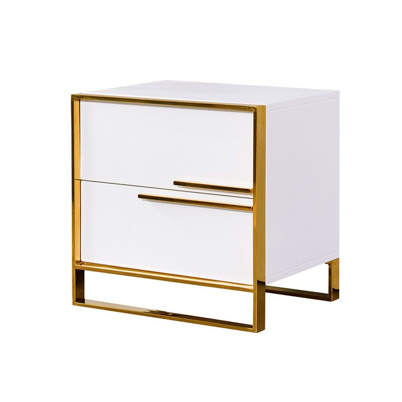 2 - Drawer Accent Table Nightstand 19.68" Tall Glam Bedside Cabinet