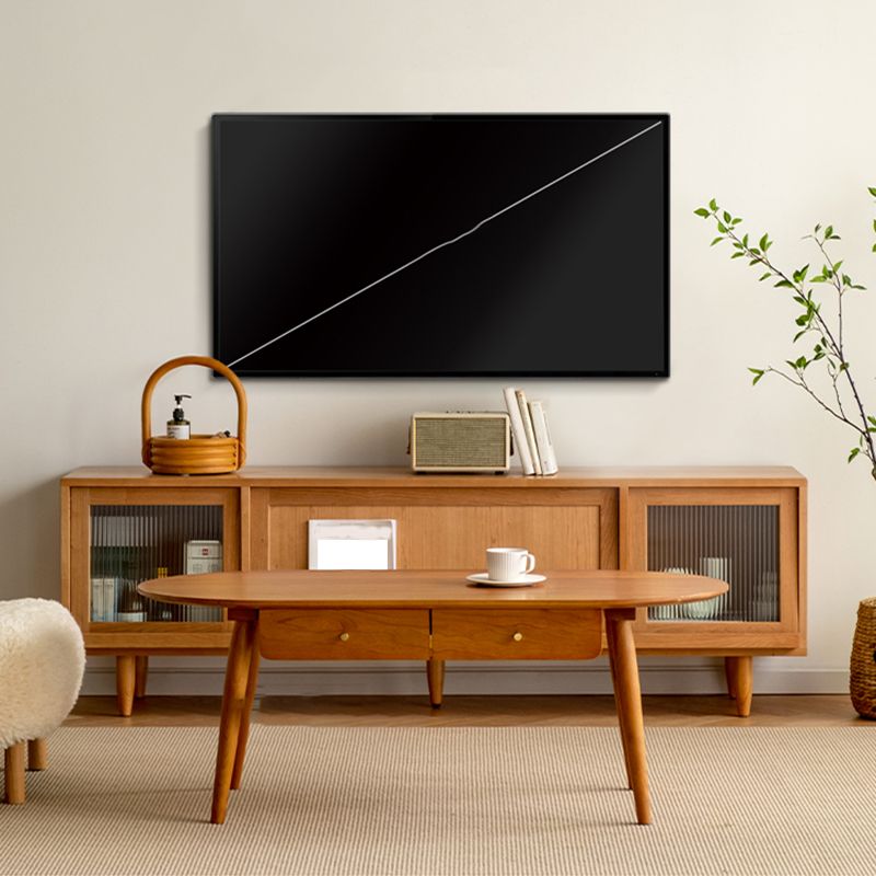 Solid Wood TV Media Console Modern TV Console for Living Room