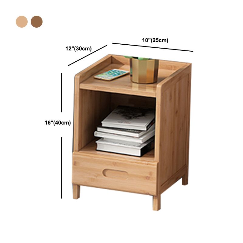 Bamboo Bed Nightstand 16 Inch H Modern Open Storage Nightstand with Legs