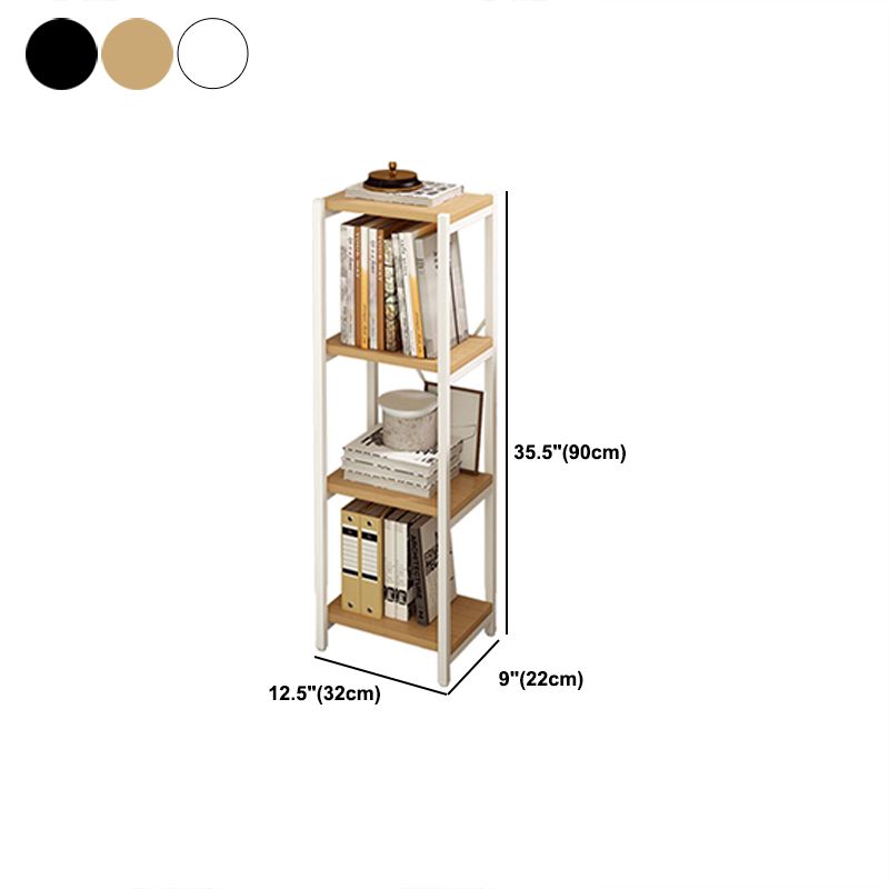 Contemporary Metal Open Bookcase Engineered Wood Shelf Bookcase for Study Room