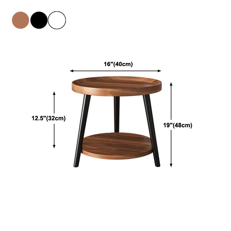 19'' Tall Modern Night Table Plates Round Open Storage Bed Nightstand with Legs