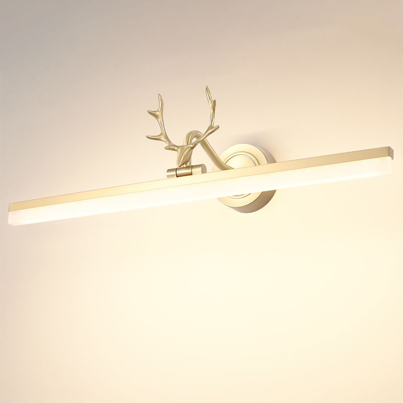 Modern Light Luxury Style Antifogging Wall Mounted Vanity Lights Copper Wall Mounted Light Fixture with Antlers