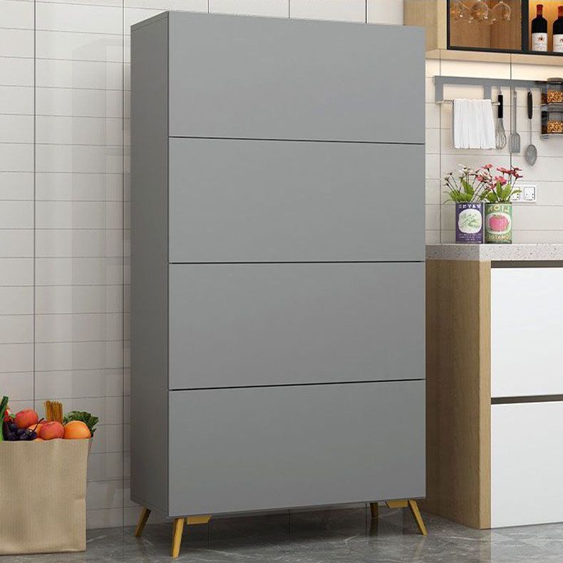 Modern Style Kitchen Server Engineered Wood Server with Metal Legs