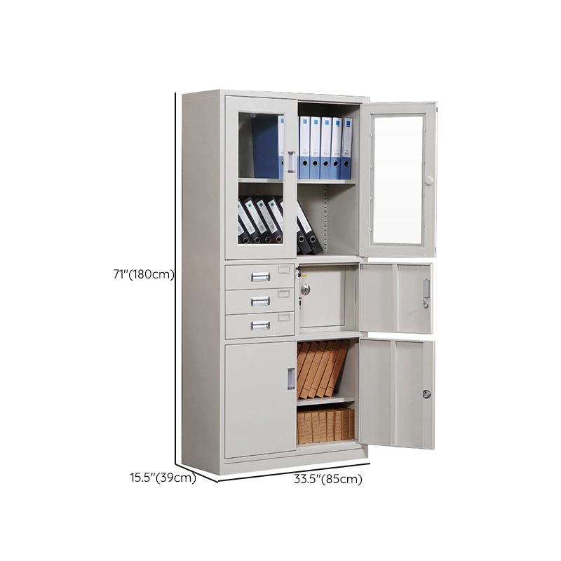 Modern File Cabinet Glass Doors Lock Storage Vertical Filing Cabinet