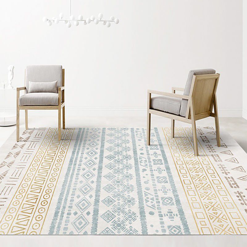 Tapis Gray Maroc Geométrique Géométrique Polyester Area Tapis résistant aux taches pour décoration intérieure
