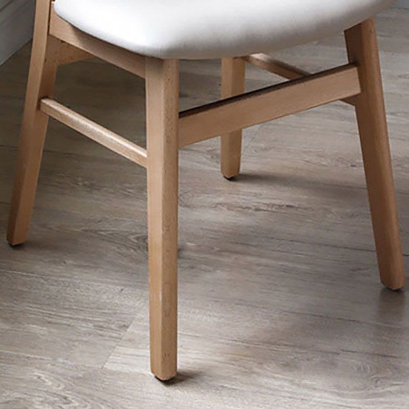 Contemporary Style Dining Chairs Armless Side Chairs with Wooden Legs