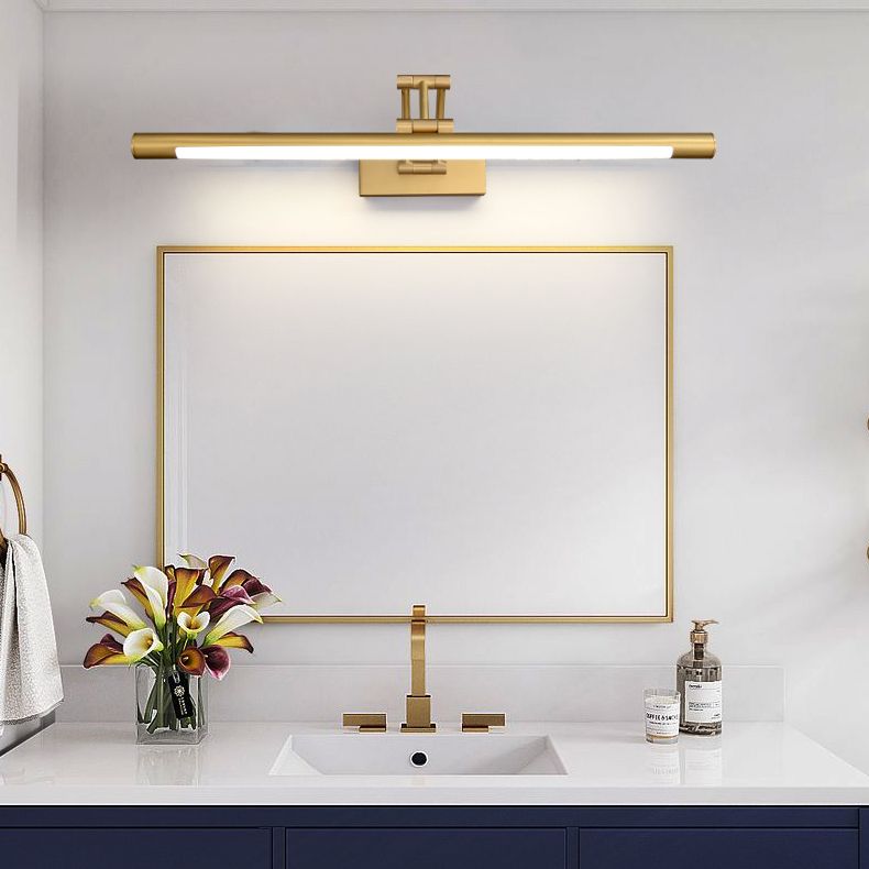 Estilo de lujo moderno Cilíndrico Flush Monte Murón Splusa de cobre Luces de tocador montada en la pared en acabado de oro