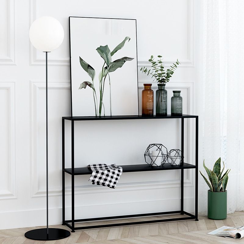 31.5" H Rectangle Console Table Storage Metal Contemporary Console