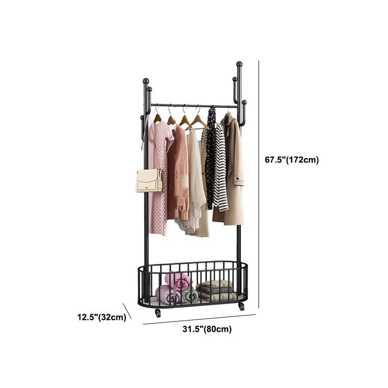 Contemporary Hall Stand Metal Shelving Included Free Standing Coat Rack