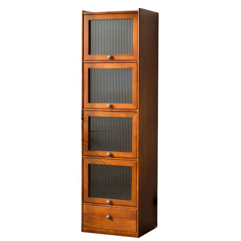 Mid-century Modern 4- Door Cabinet Rectangle Solid Wood Accent Cabinet