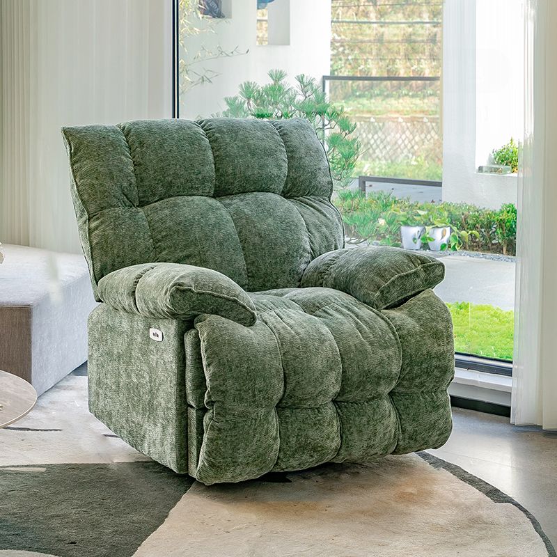 Contemporary Velvet Standard Recliner with Tufted Back and Rocking Base