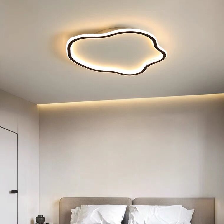 White Shaded Ceiling Light LED Acrylic Modern Flush Mount Lighting for Foyer