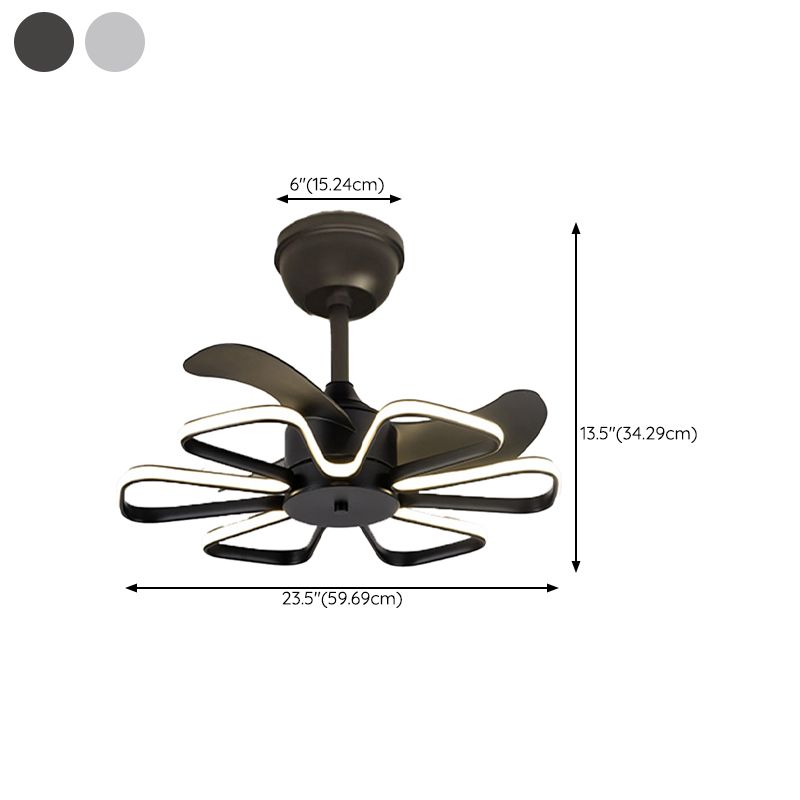 Metal Geometric Shape Ceiling Fan Modern Style 1 Light Ceiling Fans Fixtures