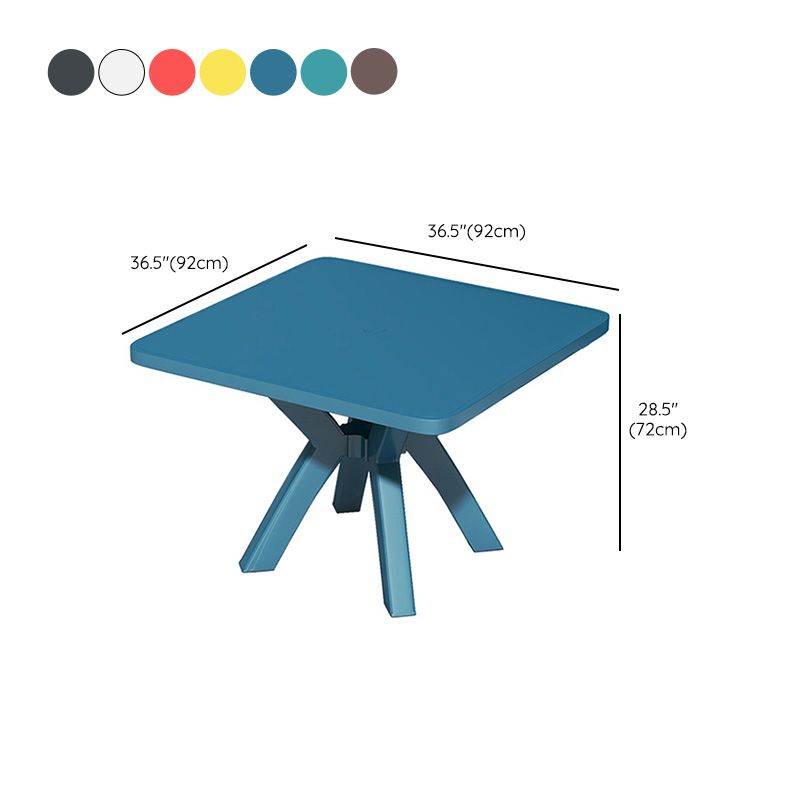 Minimalistic Square Dining Table Plastic Outdoor Dining Table