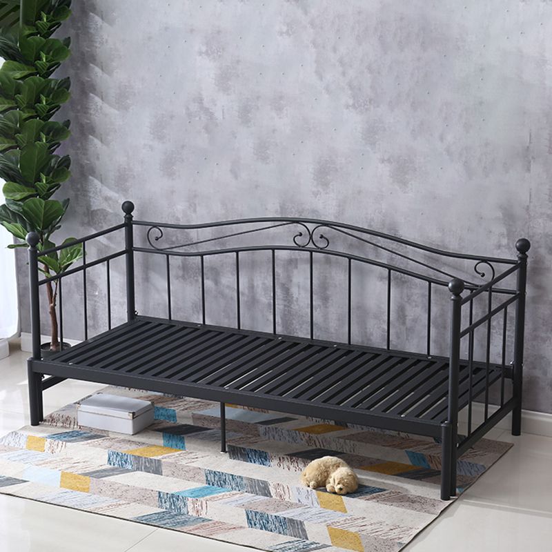 Industrial No Theme Metal Kid Bed Black /white Standard Daybed