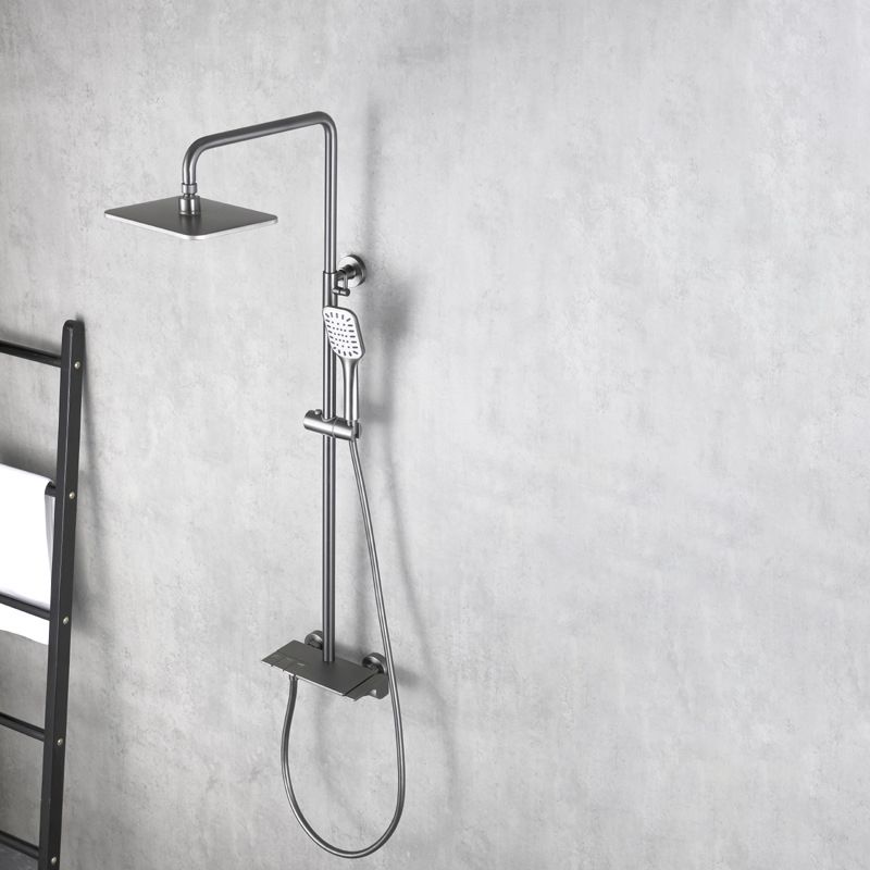 Wall Mounted Modern Square Metal  Shower Brass Shower Head Shower Faucet