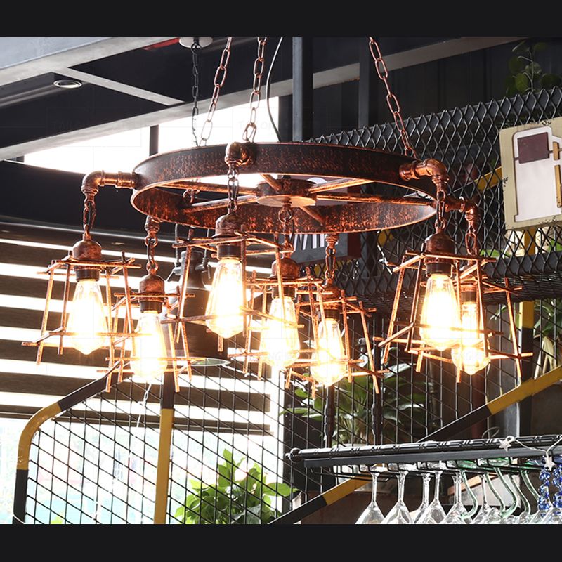 Industrial Sputnik Chandelier Hanging Light Fixture Metal 7 Lights Ceiling Pendant Chandelier