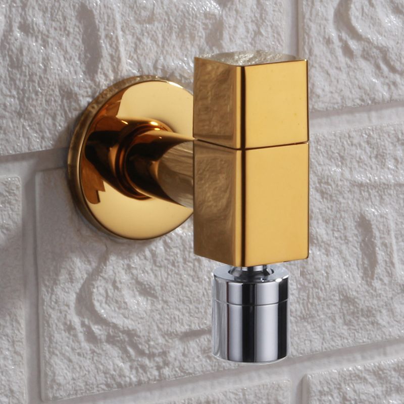 Contemporary Wall Mounted Bathroom Faucet Knob Handle Solid Brass Circular Faucet