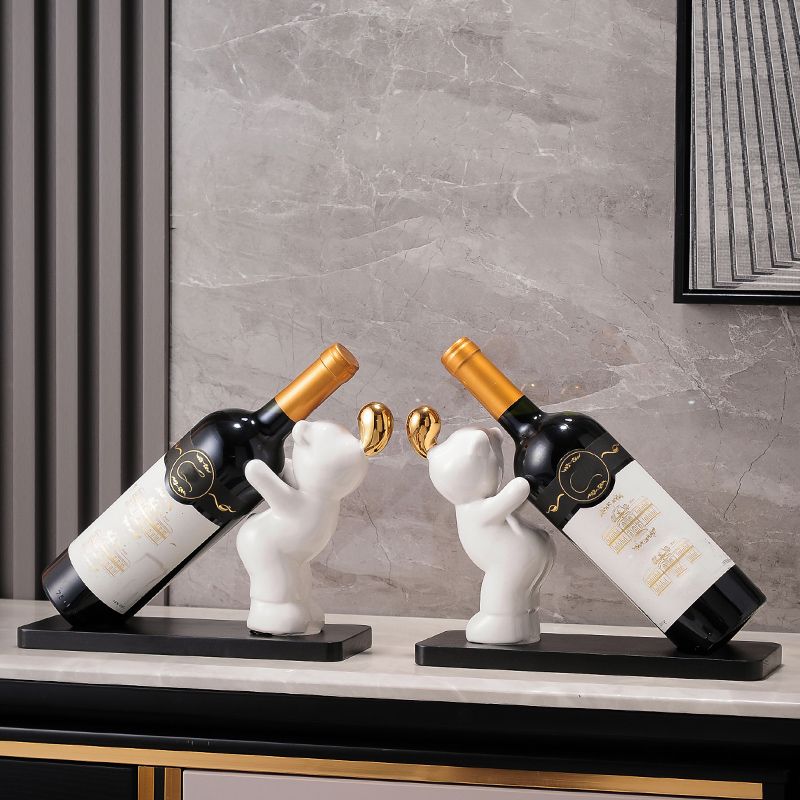 Modern Wine Bottle Rack Metal Tabletop Kitchen Bottle Holder