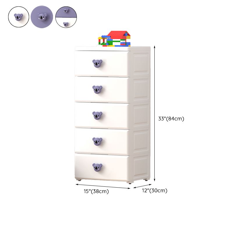 Contemporary Plastic Kids Nightstand Vertical Nursery Dresser for Room