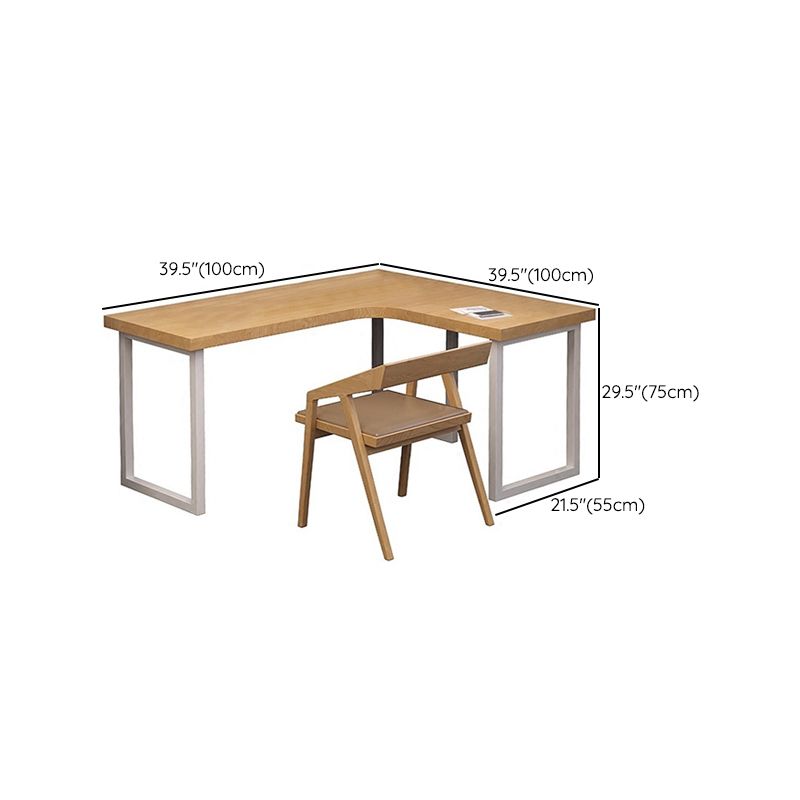 Modern Style Solid Wood Writing Desk L-Shape Office Desk for Office