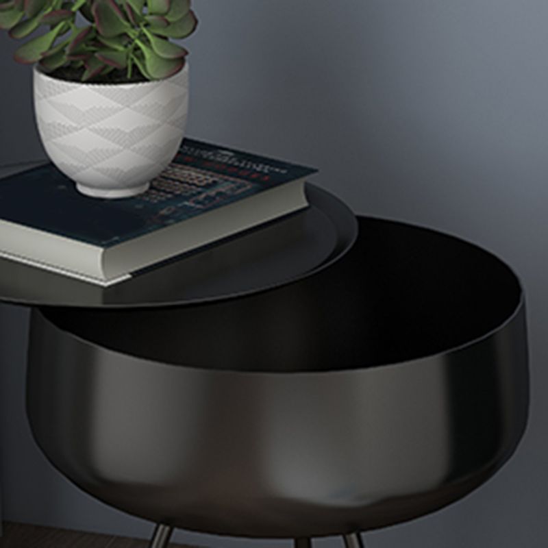 Modern Metal Night Table Legs Included Round Nightstand for Bedroom