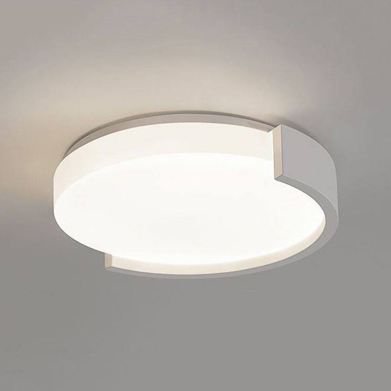 Contemporary White/Black Single Flush Mount Lighting LED Ceiling Light