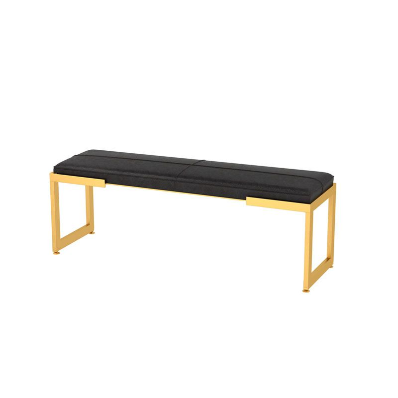 Contemporary Upholstered Bench Bedroom Rectangle Bench with Metal Legs