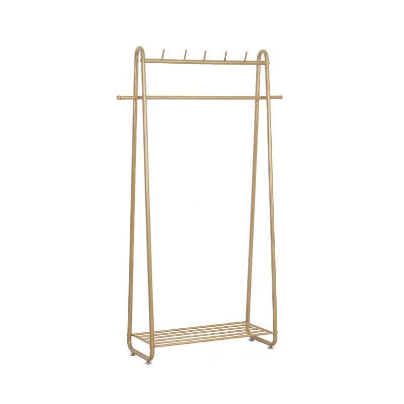 Gorgeous Metal Coat Hanger Solid Color Storage Shelving Coat Rack with Castors