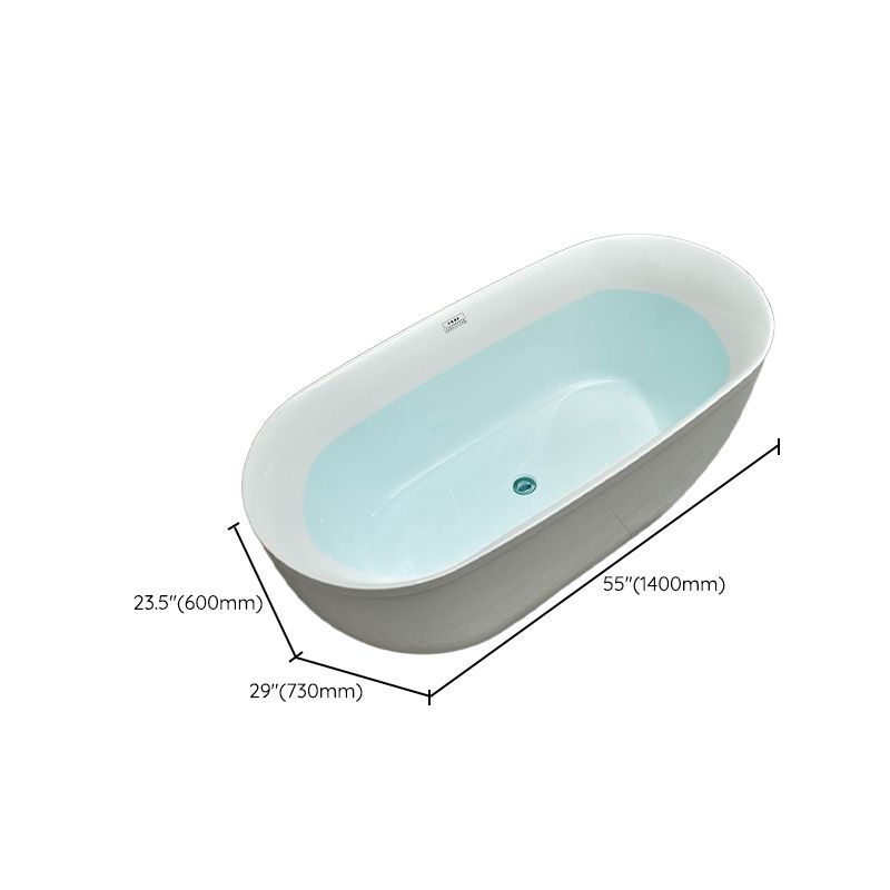 Freestanding Soaking Bathtub Antique Finish Modern Oval Bath Tub