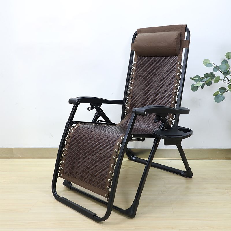 Contemporary Brown Recliner Chair Single Standard Recliner in Metal